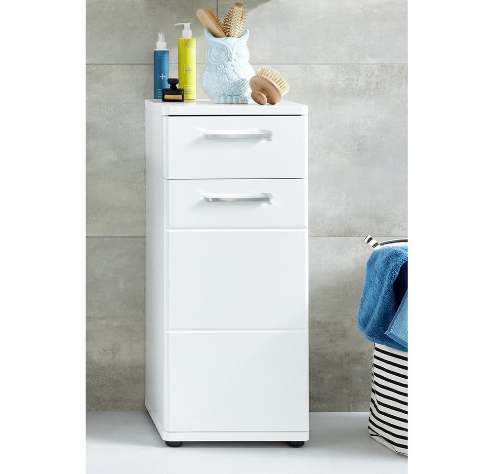 Lomadox Unterschrank MANACOR-19 Badezimmer Standschrank in weiß mit weiß Hochglanz, 37/87/34 cm Lomadox Unterschrank MANACOR-19 Badezimmer Standschrank in weiß mit weiß Hochglanz, 37/87/34 cm von Lomadox