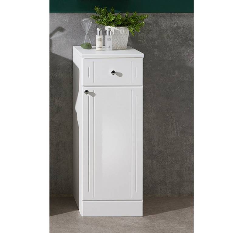 Lomadox Unterschrank NEMI-66 Bad in weiß mit weiß Hochglanz, B/H/T: ca. 32,5/85,4/33 cm von Lomadox