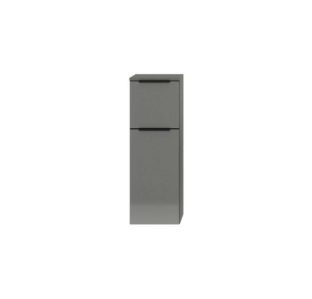 Lomadox Unterschrank PALERMO-136-GREY grau mit schwarzer Griffleiste 30,3/88/37,4 cm von Lomadox