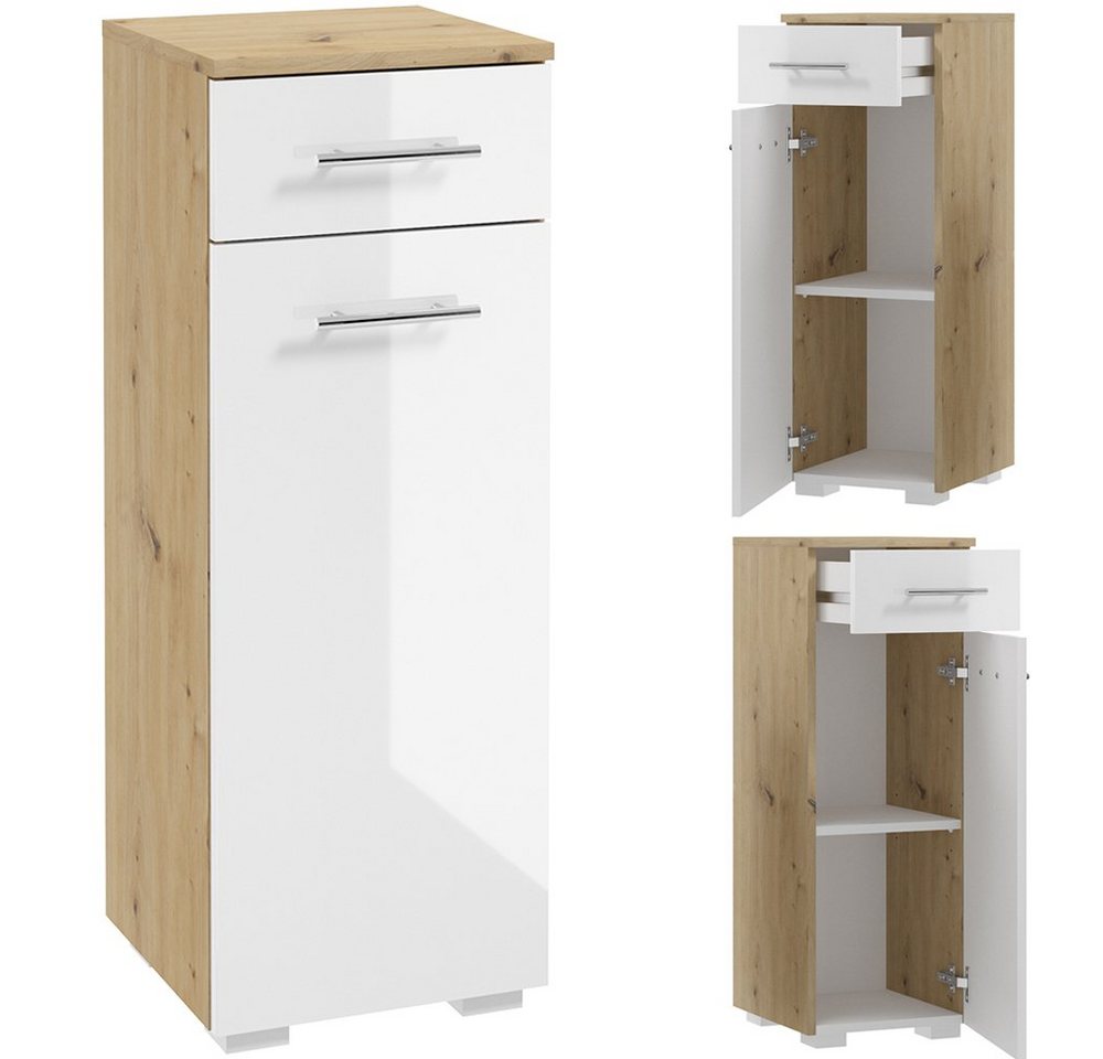 Lomadox Unterschrank SEIA-107 Artisan Eiche Nb. mit weiß Hochglanz lackiert 32/89/31 cm Lomadox Unterschrank SEIA-107 Artisan Eiche Nb. mit weiß Hochglanz lackiert 32/89/31 cm von Lomadox