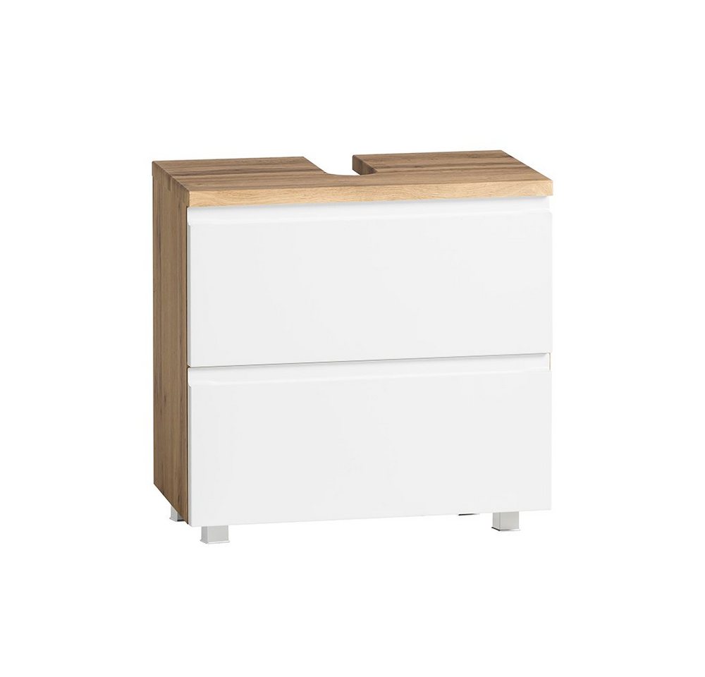 Lomadox Waschbeckenschrank VASTO-03-WHITE 60cm in Wotan Eiche Nb. mit weiß matt, B/H/T ca. 60/56/35 cm von Lomadox