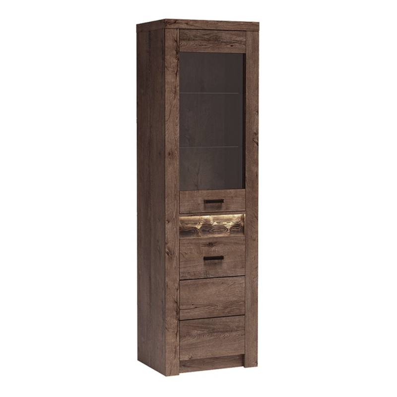 Lomadox Vitrine INGENIO-161 Standvitrine Hochschrank Wohnzimmerschrank modern braun von Lomadox