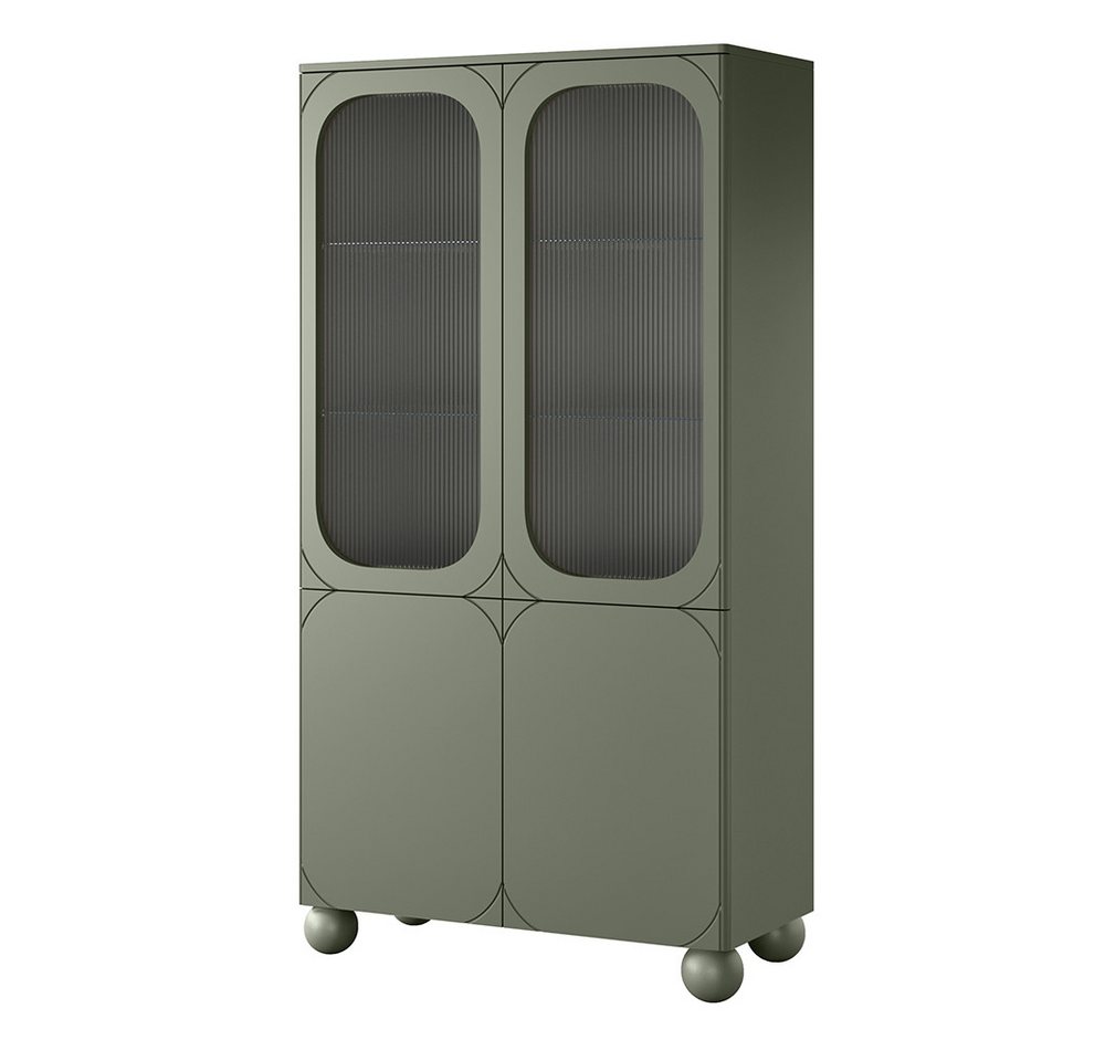 Lomadox Vitrine SPLIT-141 oliv grün matt 100 cm Kugelfüße grifflos Softclose Push-to-open Lomadox Vitrine SPLIT-141 oliv grün matt 100 cm Kugelfüße grifflos Softclose Push-to-open von Lomadox