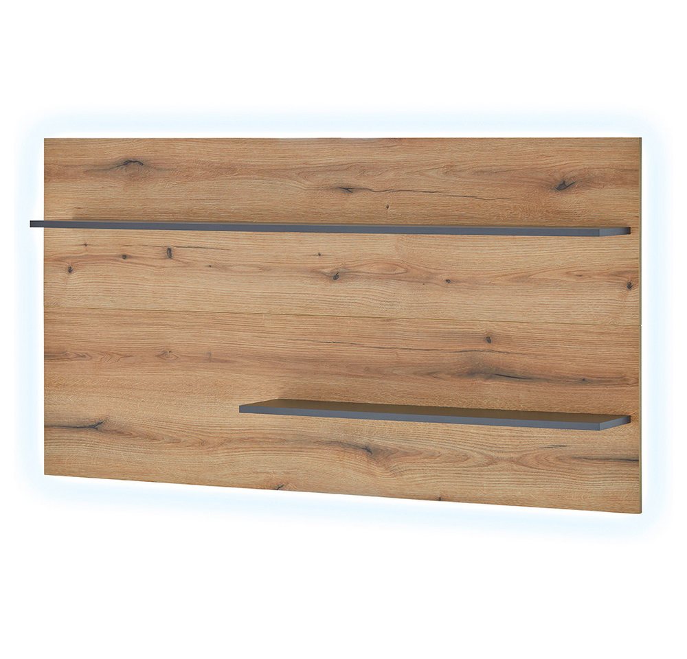 Lomadox Wandregal CRISP-61, 105 cm, Eiche Nb. mit anthrazit, inkl. LED-Beleuchtung, 2 Ablageböden Lomadox Wandregal CRISP-61, 105 cm, Eiche Nb. mit anthrazit, inkl. LED-Beleuchtung, 2 Ablageböden von Lomadox