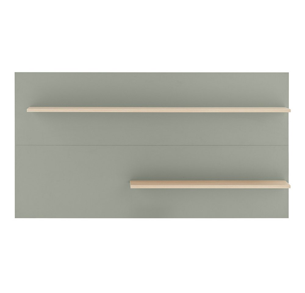Lomadox Wandregal CRISP-61, 150 cm, grün mit Eiche Nb., 2 Ablageböden für Deko oder Bücher von Lomadox