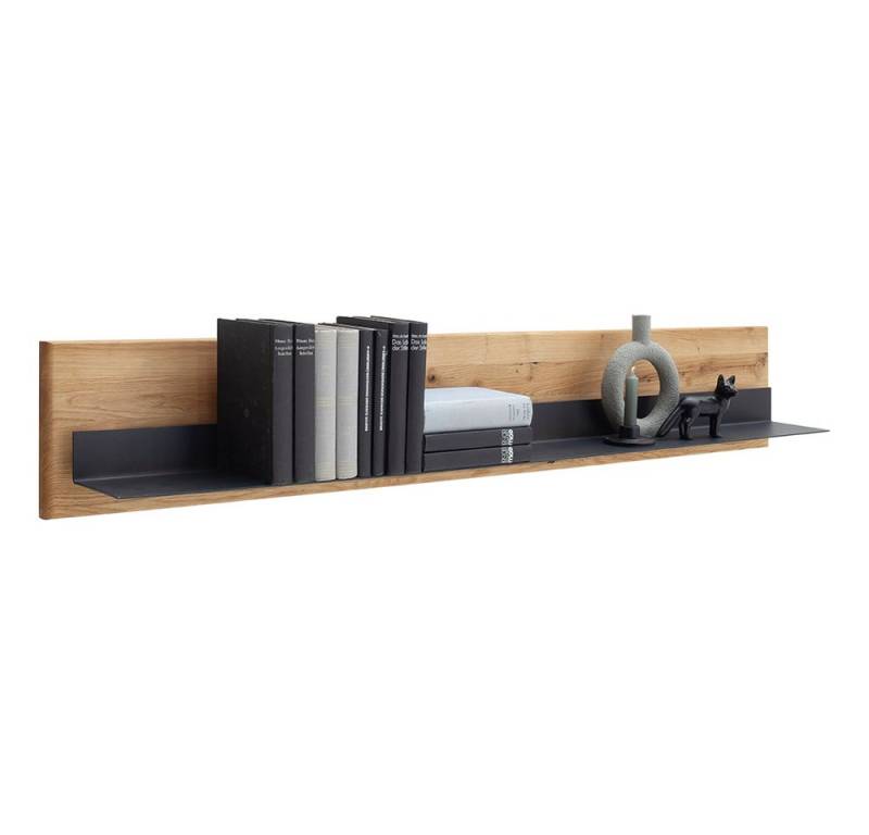 Lomadox Wandregal VELJE-05, 150 cm breit, Eiche mit Metallboden von Lomadox