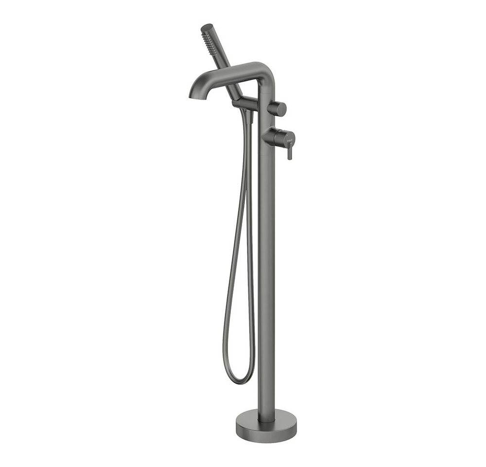 Lomadox Wannenarmatur SILIA-30 freistehend mit Brausegarnitur, titaniumfarben von Lomadox