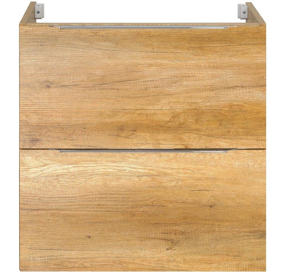 Lomadox Waschbeckenschrank AMARILLO-147-OAK 60cm, Wotan Eiche, 2 Softclose-Auszüge, B/H/T 59,7/60,0/45,7 cm von Lomadox