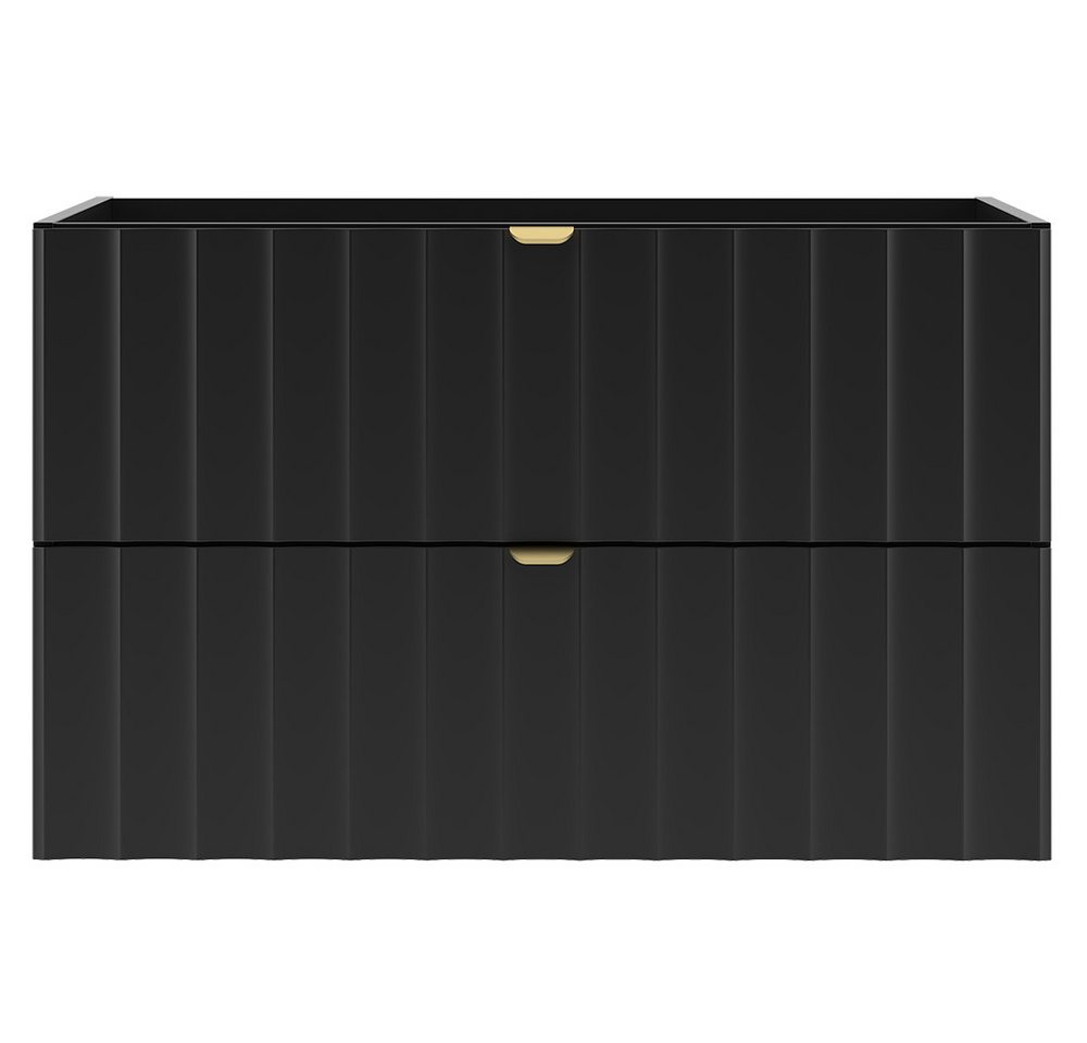 Lomadox Waschbeckenschrank AVOLA-140 Waschtischunterschrank 80 cm breit modern in schwarz von Lomadox
