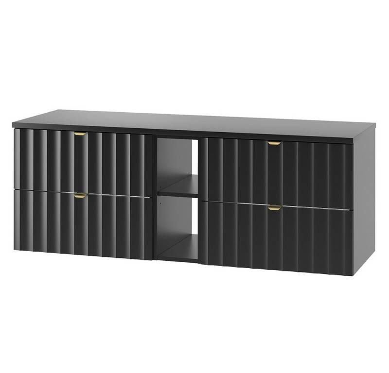 Lomadox Waschbeckenschrank AVOLA-140 Waschtischunterschrank Badezimmerschrank 140 cm breit modern schwarz Lomadox Waschbeckenschrank AVOLA-140 Waschtischunterschrank Badezimmerschrank 140 cm breit modern schwarz von Lomadox