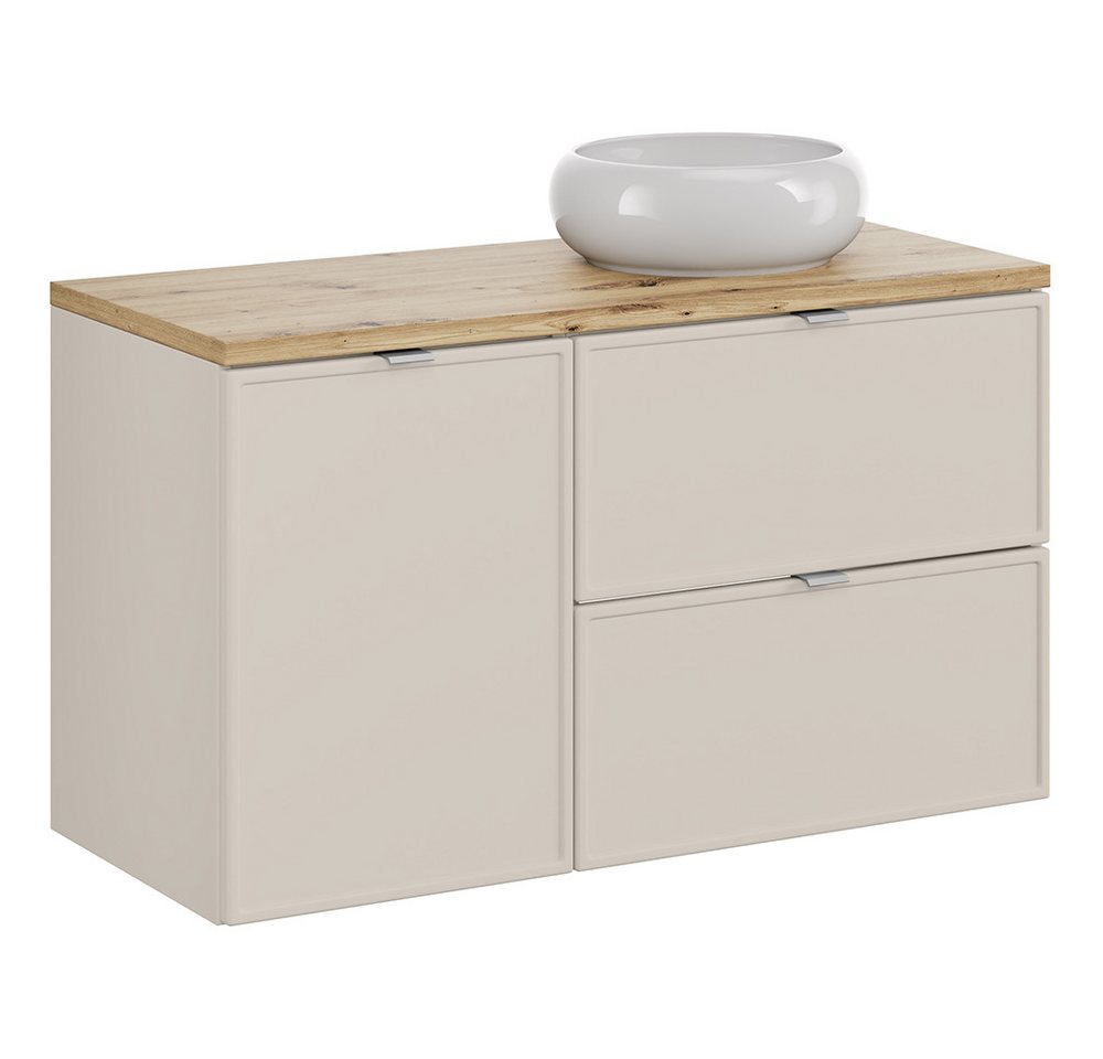 Lomadox Waschbeckenschrank BIBIONE-56 100 cm breit in kaschmir & Eiche, inkl. Wäschekorb, Aufsatzbecken Lomadox Waschbeckenschrank BIBIONE-56 100 cm breit in kaschmir & Eiche, inkl. Wäschekorb, Aufsatzbecken von Lomadox