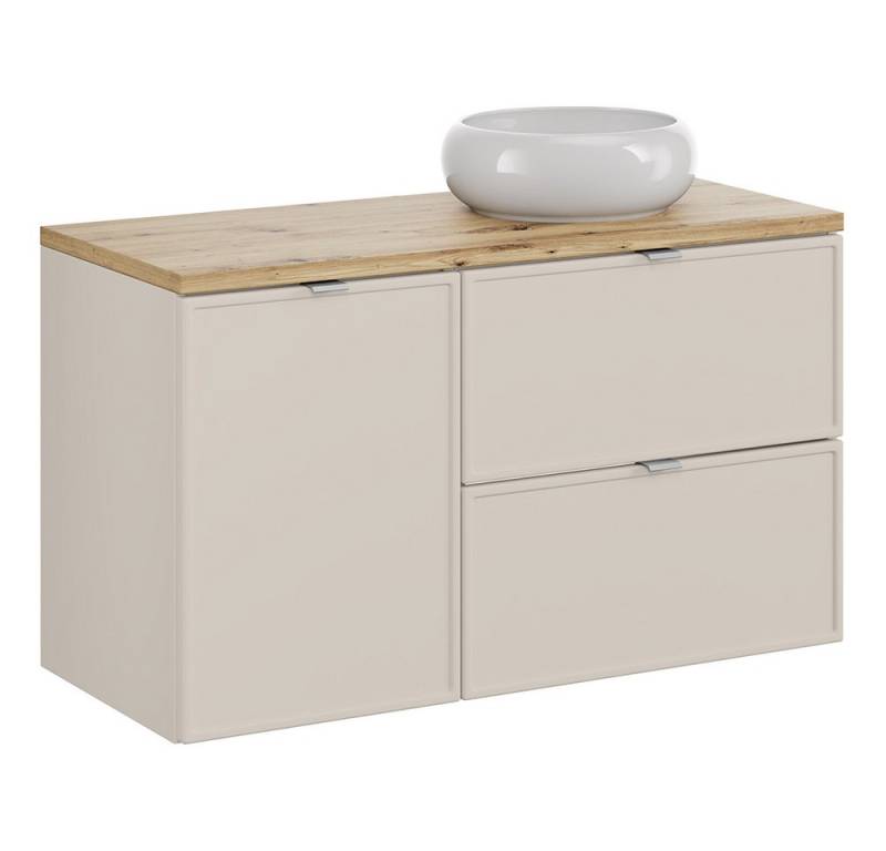 Lomadox Waschbeckenschrank BIBIONE-56 100 cm breit in kaschmir & Eiche, inkl. Wäschekorb, Aufsatzbecken Lomadox Waschbeckenschrank BIBIONE-56 100 cm breit in kaschmir & Eiche, inkl. Wäschekorb, Aufsatzbecken von Lomadox