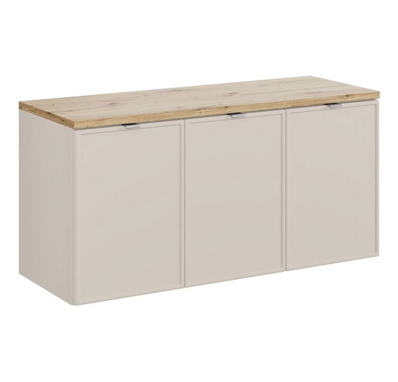 Lomadox Waschbeckenschrank BIBIONE-56 120 cm breit in kaschmir und Eiche mit 3 Türen, wandhängend Lomadox Waschbeckenschrank BIBIONE-56 120 cm breit in kaschmir und Eiche mit 3 Türen, wandhängend von Lomadox