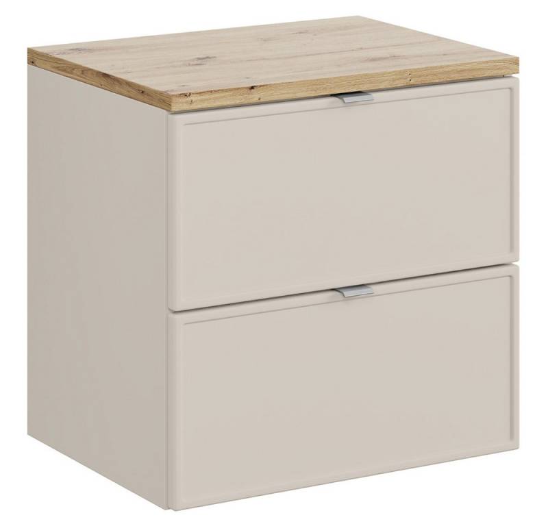 Lomadox Waschbeckenschrank BIBIONE-56 60 cm breit in kaschmir und Eiche mit 2 Schubladen, wandhängend Lomadox Waschbeckenschrank BIBIONE-56 60 cm breit in kaschmir und Eiche mit 2 Schubladen, wandhängend von Lomadox