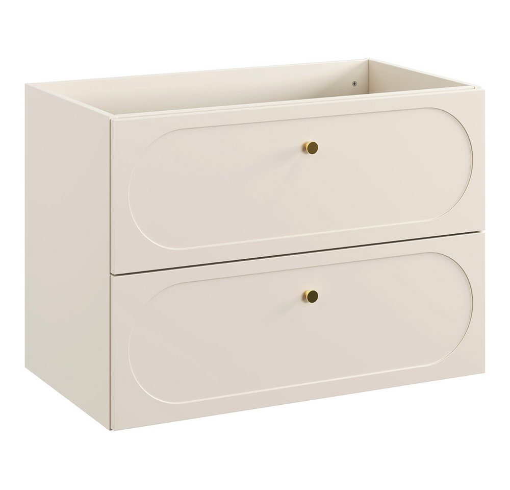 Lomadox Waschbeckenschrank DESENZANO-56 Waschtischunterschrank, 60cm breit, beige mit goldenen Knopfgriffen Lomadox Waschbeckenschrank DESENZANO-56 Waschtischunterschrank, 60cm breit, beige mit goldenen Knopfgriffen von Lomadox