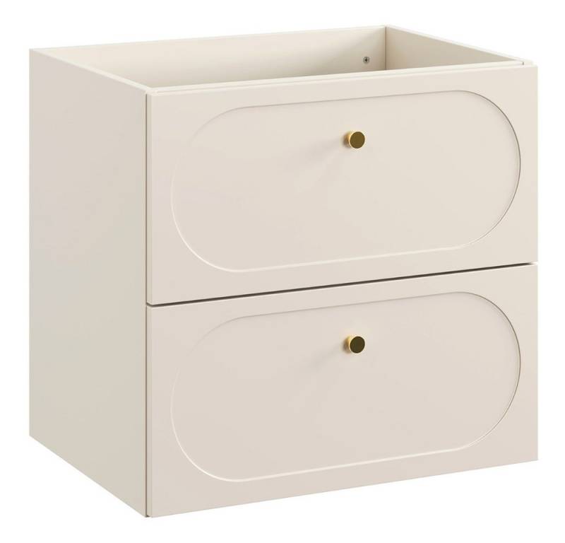 Lomadox Waschbeckenschrank DESENZANO-56 Waschtischunterschrank, 60cm breit, beige mit goldenen Knopfgriffen Lomadox Waschbeckenschrank DESENZANO-56 Waschtischunterschrank, 60cm breit, beige mit goldenen Knopfgriffen von Lomadox