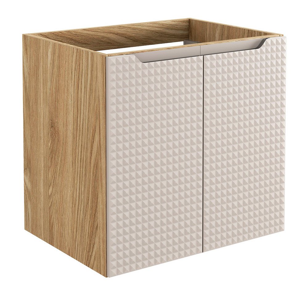 Lomadox Waschbeckenschrank LONDON-56-BEIGE Waschtischschrank, 60cm breit, 3D-Struktur, Softclose, 2-türig Lomadox Waschbeckenschrank LONDON-56-BEIGE Waschtischschrank, 60cm breit, 3D-Struktur, Softclose, 2-türig von Lomadox