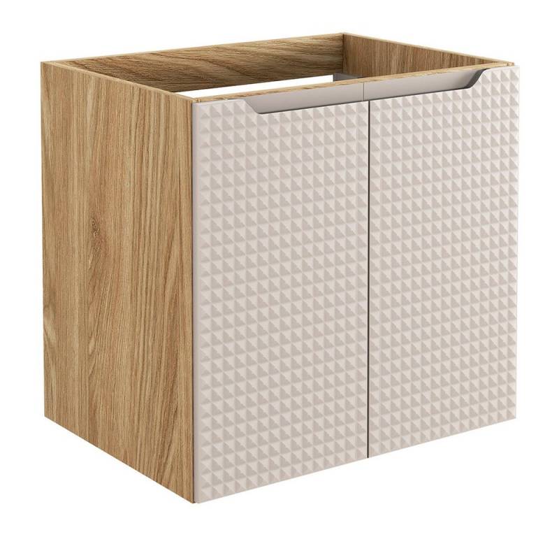 Lomadox Waschbeckenschrank LONDON-56-BEIGE Waschtischschrank, 60cm breit, 3D-Struktur, Softclose, 2-türig Lomadox Waschbeckenschrank LONDON-56-BEIGE Waschtischschrank, 60cm breit, 3D-Struktur, Softclose, 2-türig von Lomadox
