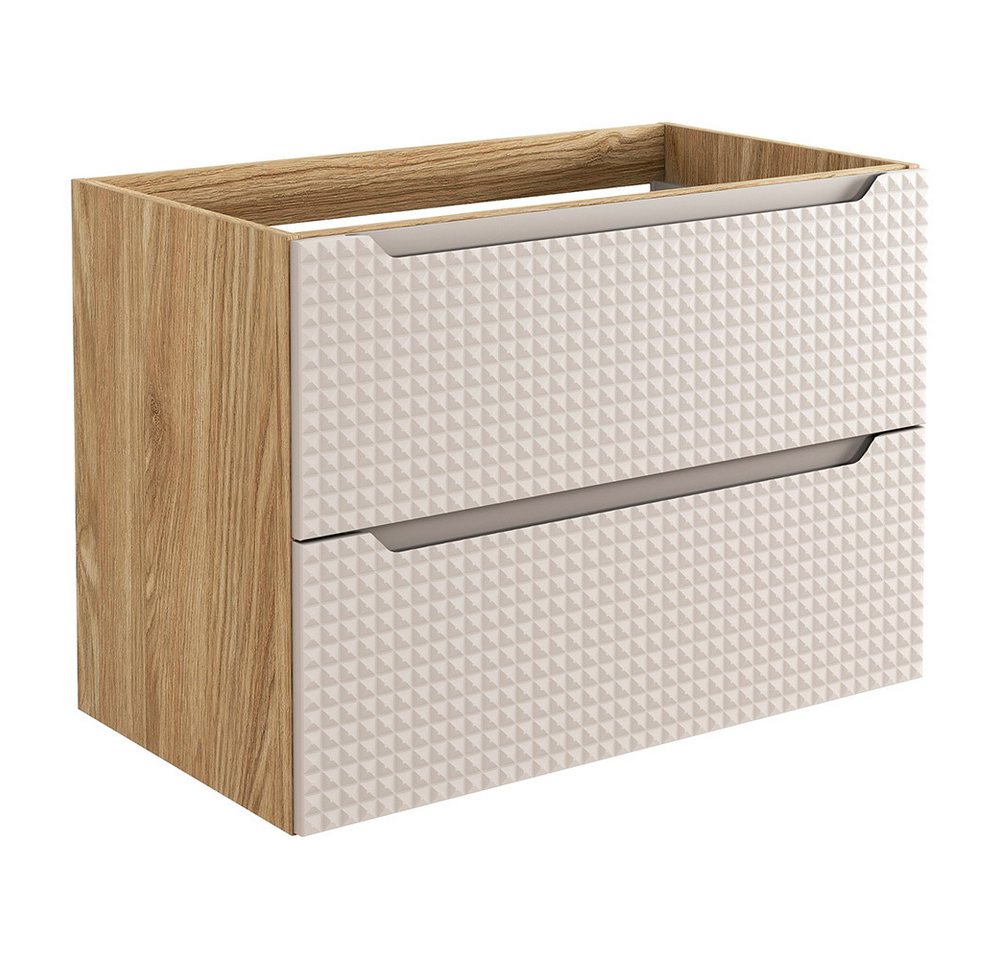 Lomadox Waschbeckenschrank LONDON-56-BEIGE in Eiche mit Beige, 3D-Struktur, Schubladen, Softclose, grifflos Lomadox Waschbeckenschrank LONDON-56-BEIGE in Eiche mit Beige, 3D-Struktur, Schubladen, Softclose, grifflos von Lomadox