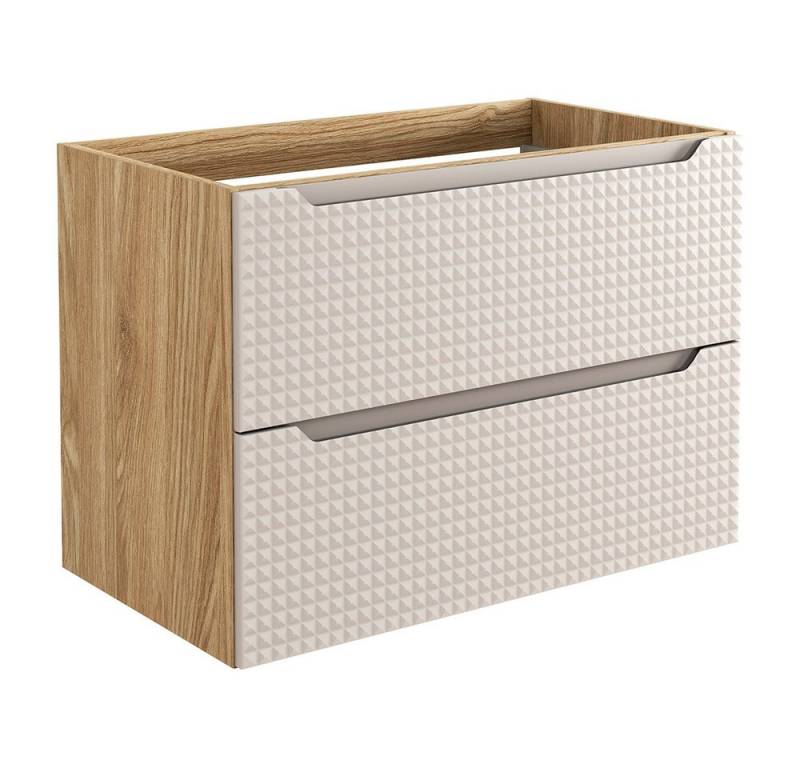 Lomadox Waschbeckenschrank LONDON-56-BEIGE in Eiche mit Beige, 3D-Struktur, Schubladen, Softclose, grifflos Lomadox Waschbeckenschrank LONDON-56-BEIGE in Eiche mit Beige, 3D-Struktur, Schubladen, Softclose, grifflos von Lomadox