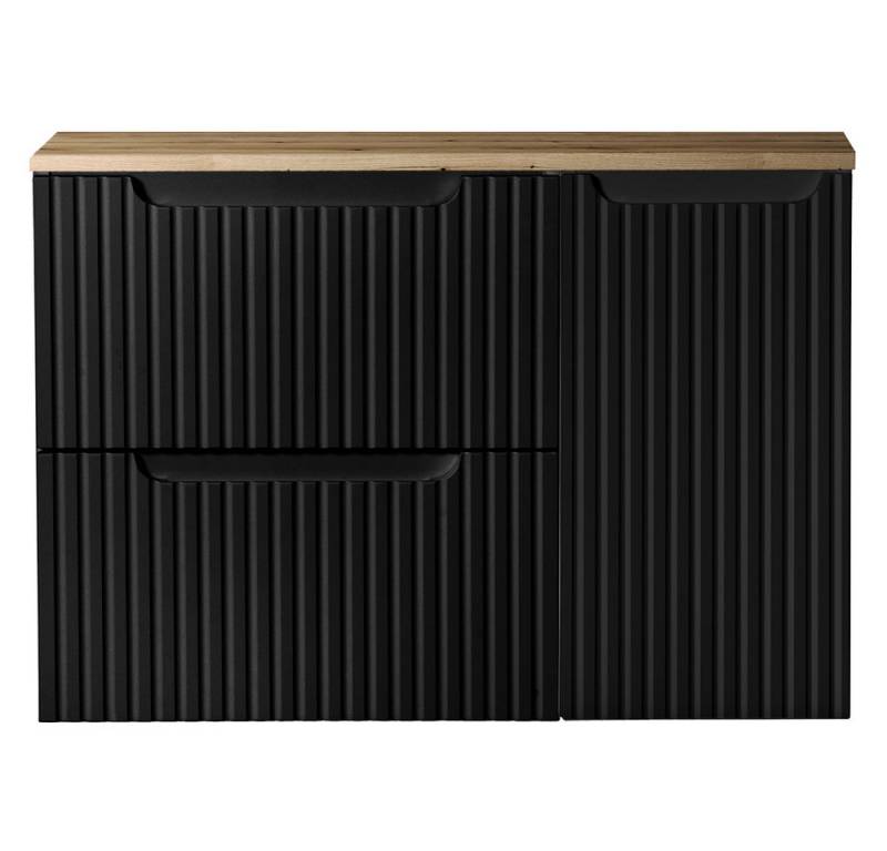 Lomadox Waschbeckenschrank NEWPORT-56-BLACK 80cm Waschtisch-Unterschrank 40 cm tief schwarz Eiche 2 Auszüge Lomadox Waschbeckenschrank NEWPORT-56-BLACK 80cm Waschtisch-Unterschrank 40 cm tief schwarz Eiche 2 Auszüge von Lomadox
