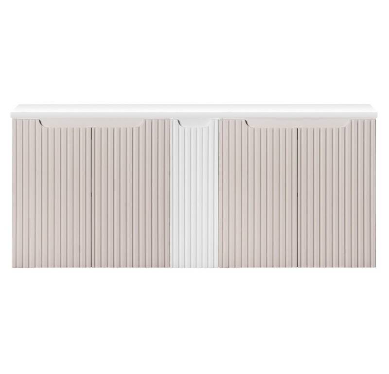 Lomadox Waschbeckenschrank NEWPORT-56-CASHMERE Waschtischunterschrank 140cm, kaschmir & weiß von Lomadox