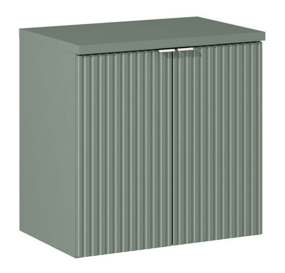 Lomadox Waschbeckenschrank NEWPORT-56-GREEN Waschtischunterschrank, 50cm, Schilfgrün, geringe Tiefe von Lomadox
