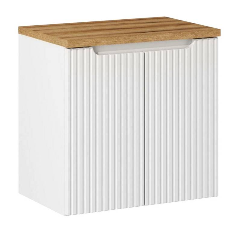 Lomadox Waschbeckenschrank NEWPORT-56-WHITE Waschtischunterschrank, 60cm, gerillte Front, geringe Tiefe Lomadox Waschbeckenschrank NEWPORT-56-WHITE Waschtischunterschrank, 60cm, gerillte Front, geringe Tiefe von Lomadox