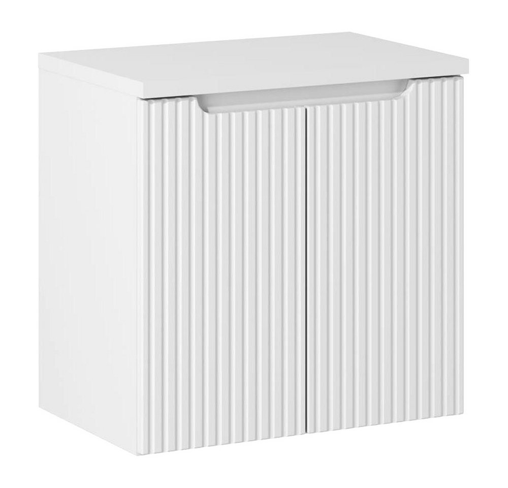 Lomadox Waschbeckenschrank NEWPORT-56-WHITE Waschtischunterschrank, 60cm breit, weiß mit gerillter Front Lomadox Waschbeckenschrank NEWPORT-56-WHITE Waschtischunterschrank, 60cm breit, weiß mit gerillter Front von Lomadox