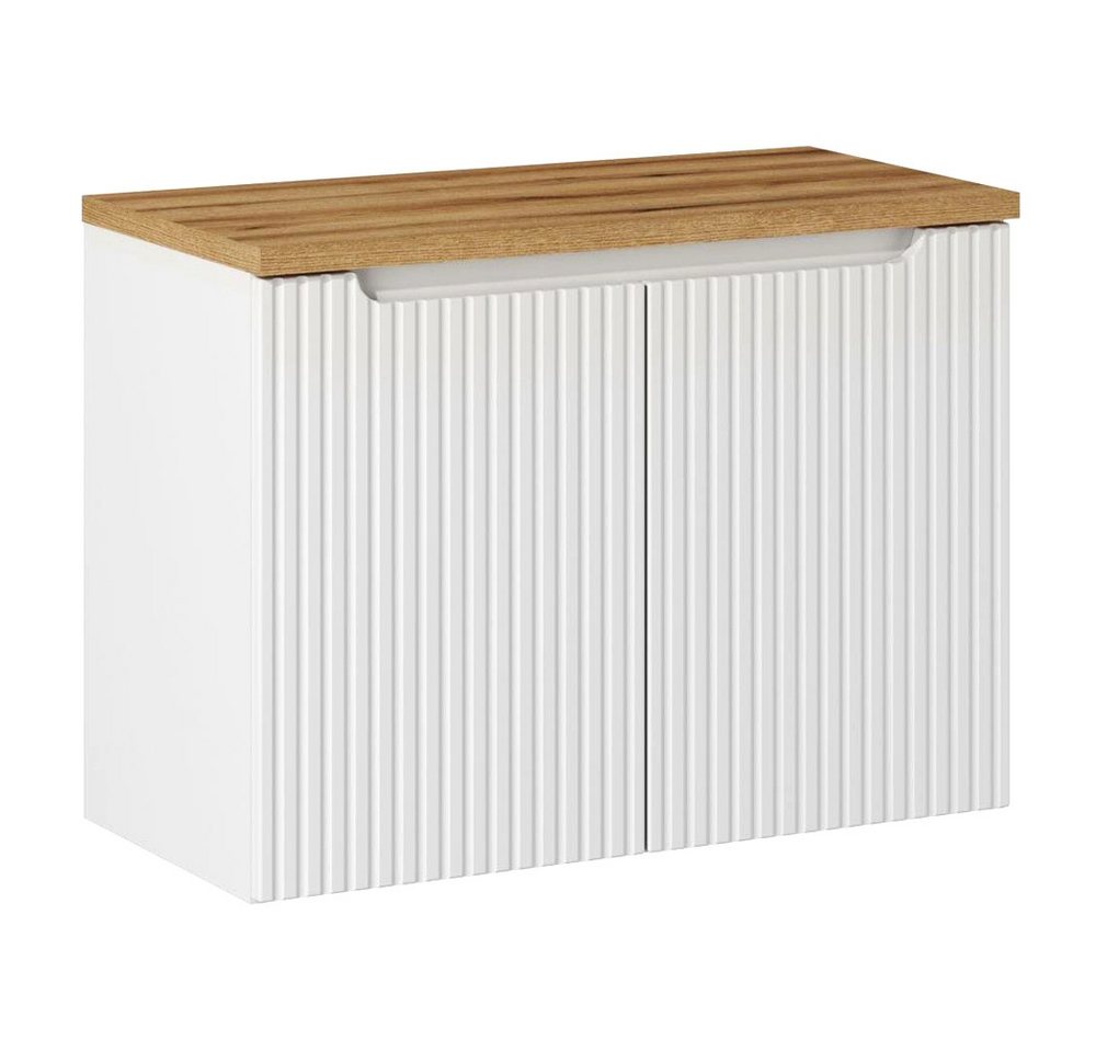 Lomadox Waschbeckenschrank NEWPORT-56-WHITE Waschtischunterschrank, 80 cm, gerillte Front, geringe Tiefe Lomadox Waschbeckenschrank NEWPORT-56-WHITE Waschtischunterschrank, 80 cm, gerillte Front, geringe Tiefe von Lomadox