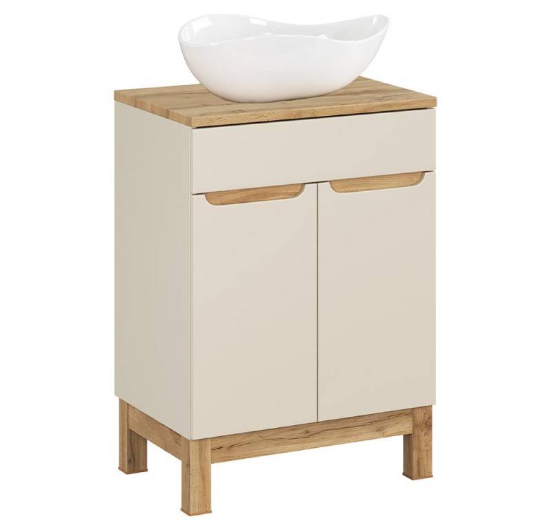 Lomadox Waschbeckenschrank SOLNA-56-CASHMERE 60 cm breit in kaschmir mit Eiche, 2 Türen, mit Aufsatzwaschbecken Lomadox Waschbeckenschrank SOLNA-56-CASHMERE 60 cm breit in kaschmir mit Eiche, 2 Türen, mit Aufsatzwaschbecken von Lomadox