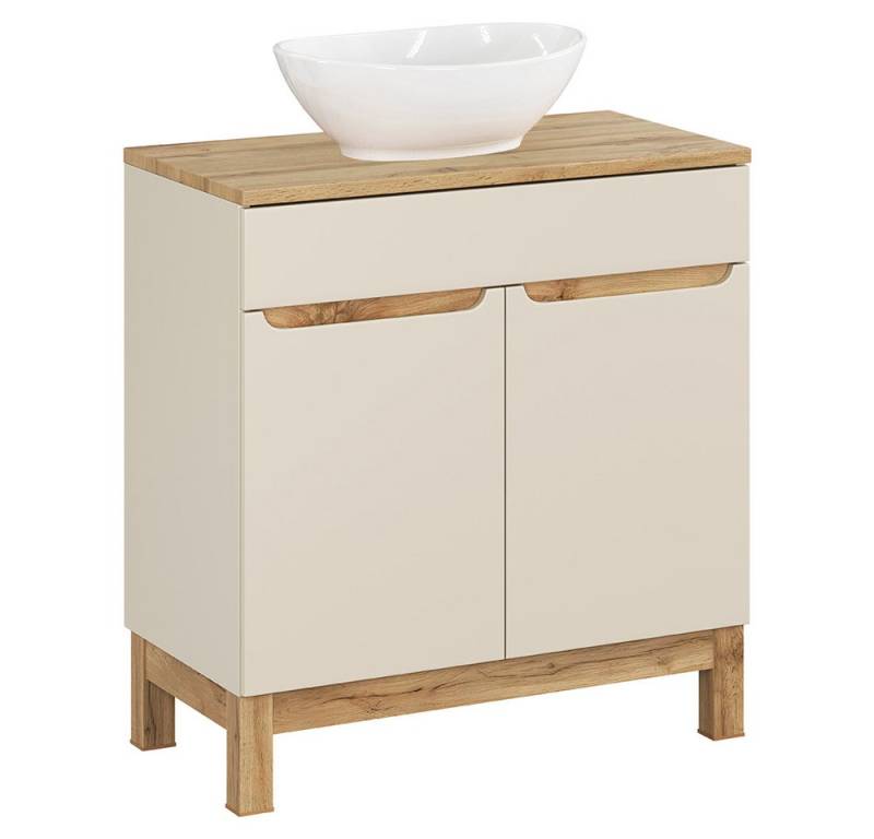 Lomadox Waschbeckenschrank SOLNA-56-CASHMERE 80 cm breit in kaschmir mit Eiche, 2 Türen, mit Aufsatzwaschbecken Lomadox Waschbeckenschrank SOLNA-56-CASHMERE 80 cm breit in kaschmir mit Eiche, 2 Türen, mit Aufsatzwaschbecken von Lomadox