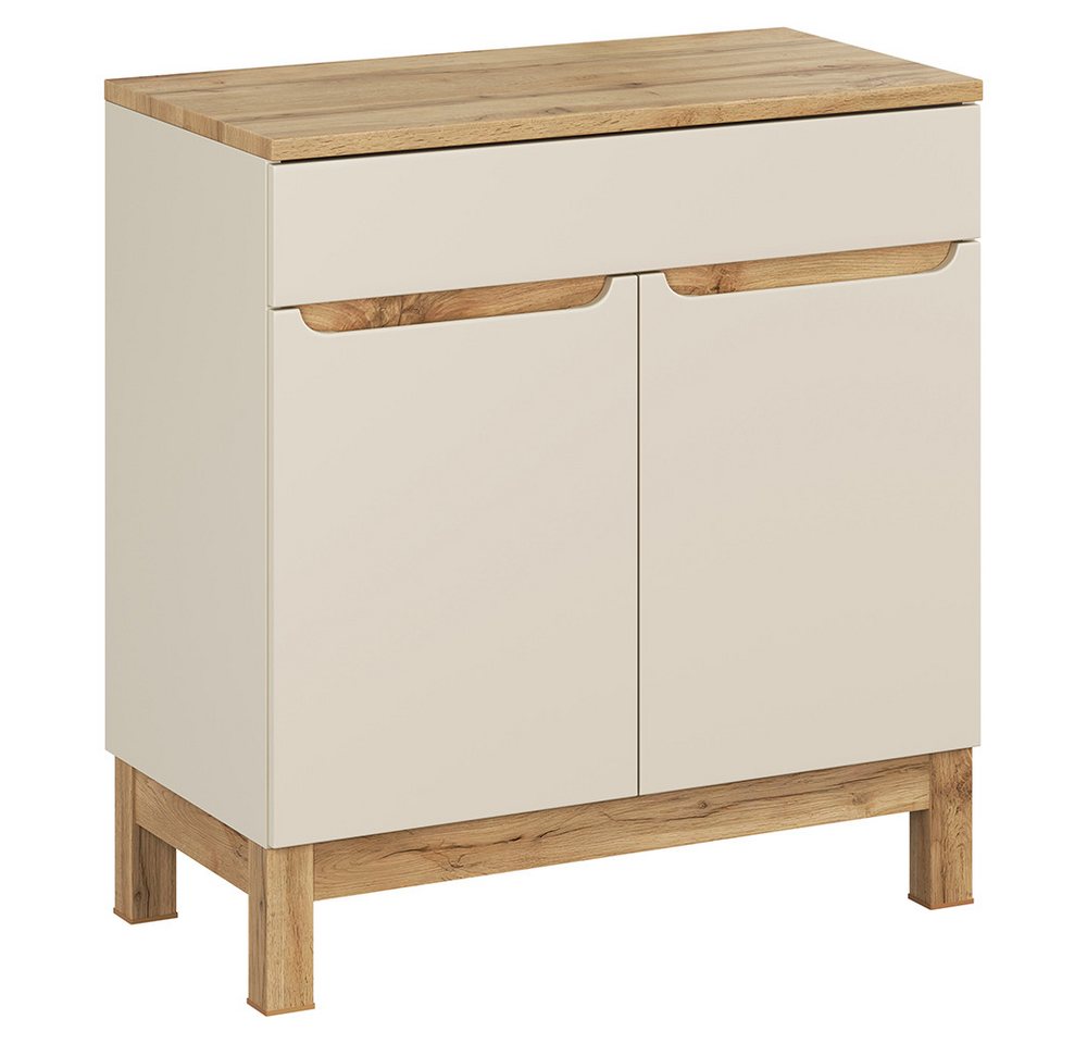 Lomadox Waschbeckenschrank SOLNA-56-CASHMERE 80 cm breit in kaschmir mit Eiche, 2 Türen Lomadox Waschbeckenschrank SOLNA-56-CASHMERE 80 cm breit in kaschmir mit Eiche, 2 Türen von Lomadox