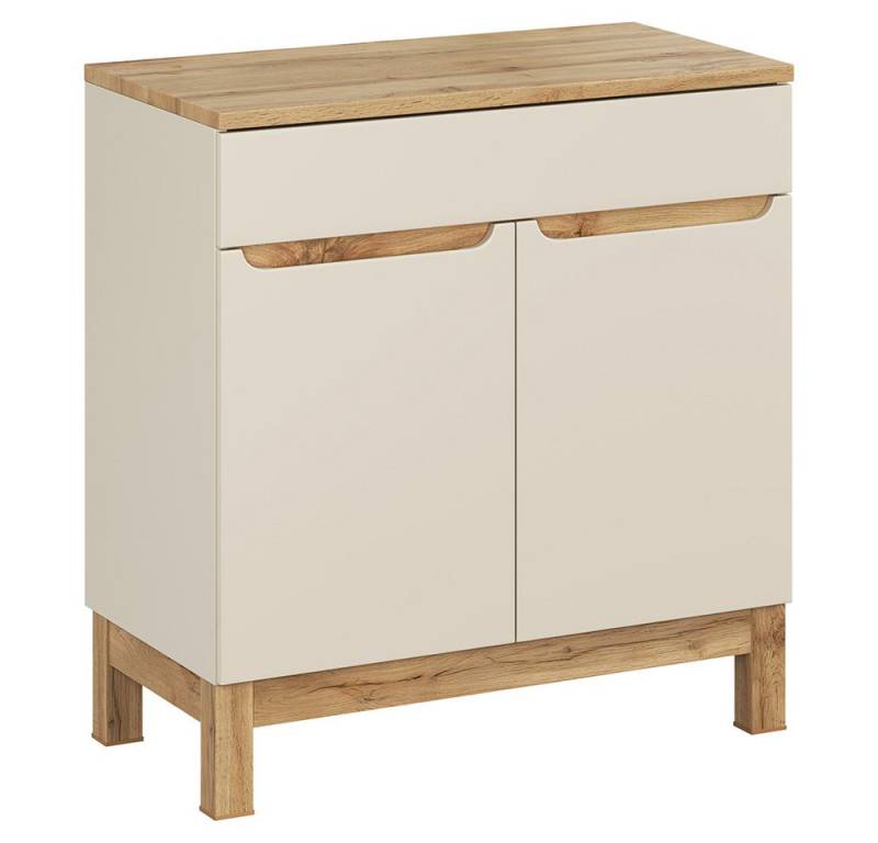 Lomadox Waschbeckenschrank SOLNA-56-CASHMERE 80 cm breit in kaschmir mit Eiche, 2 Türen Lomadox Waschbeckenschrank SOLNA-56-CASHMERE 80 cm breit in kaschmir mit Eiche, 2 Türen von Lomadox