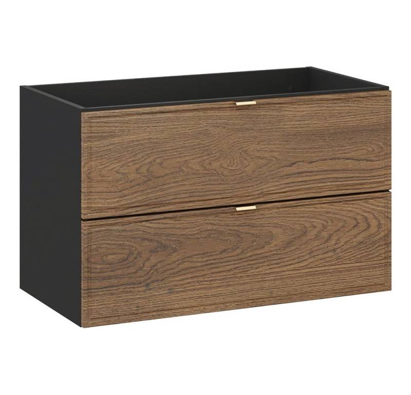 Lomadox Waschbeckenschrank TARSIA-56 Waschtischunterschrank, 80cm breit, Eiche mit schwarz, 2 Schubladen Lomadox Waschbeckenschrank TARSIA-56 Waschtischunterschrank, 80cm breit, Eiche mit schwarz, 2 Schubladen von Lomadox