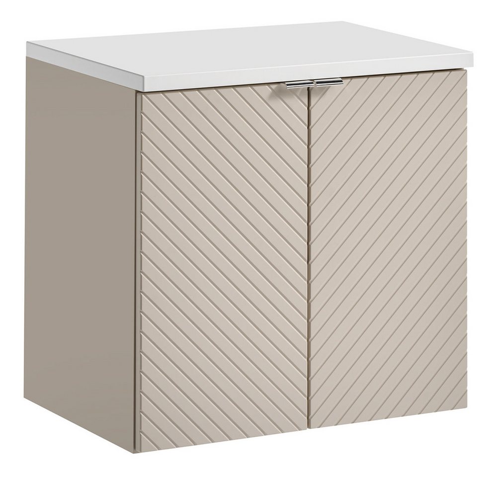 Lomadox Waschbeckenschrank VERACRUZ-56 Waschtischunterschrank, 60cm, kaschmir mit weiß, gerillte Front Lomadox Waschbeckenschrank VERACRUZ-56 Waschtischunterschrank, 60cm, kaschmir mit weiß, gerillte Front von Lomadox
