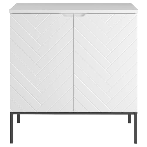 Lomadox Waschbeckenunterschrank Badezimmerschrank Waschtischunterschrank ca. 80 cm breit in weiß matt mit gefrästen Fronten von Lomadox