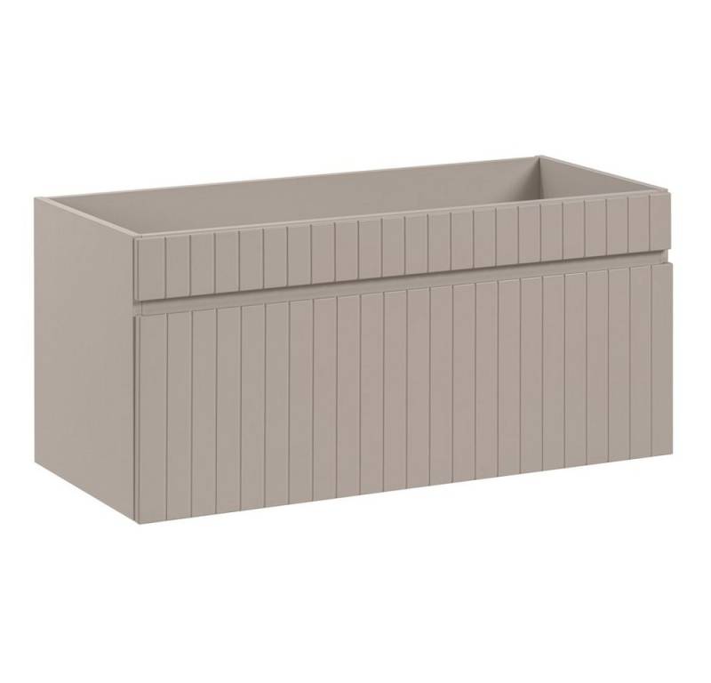 Lomadox Waschbeckenschrank IRAKLIO-56-CASHMERE Kaschmir, Rillen Design, 1 Auszug mit Softclose, 100 cm breit von Lomadox