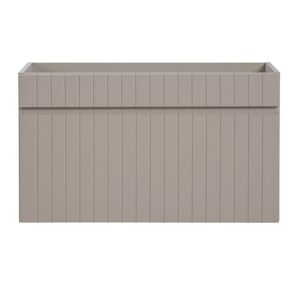 Lomadox Waschbeckenschrank IRAKLIO-56-CASHMERE Kaschmir, Rillen Design, 1 Auszug mit Softclose, 80 cm breit von Lomadox
