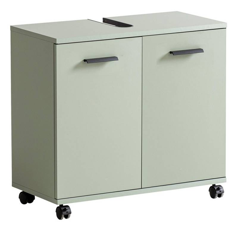 Lomadox Waschbeckenschrank PROVIDENCE-80 in grün, 2 Türen, rollbar von Lomadox
