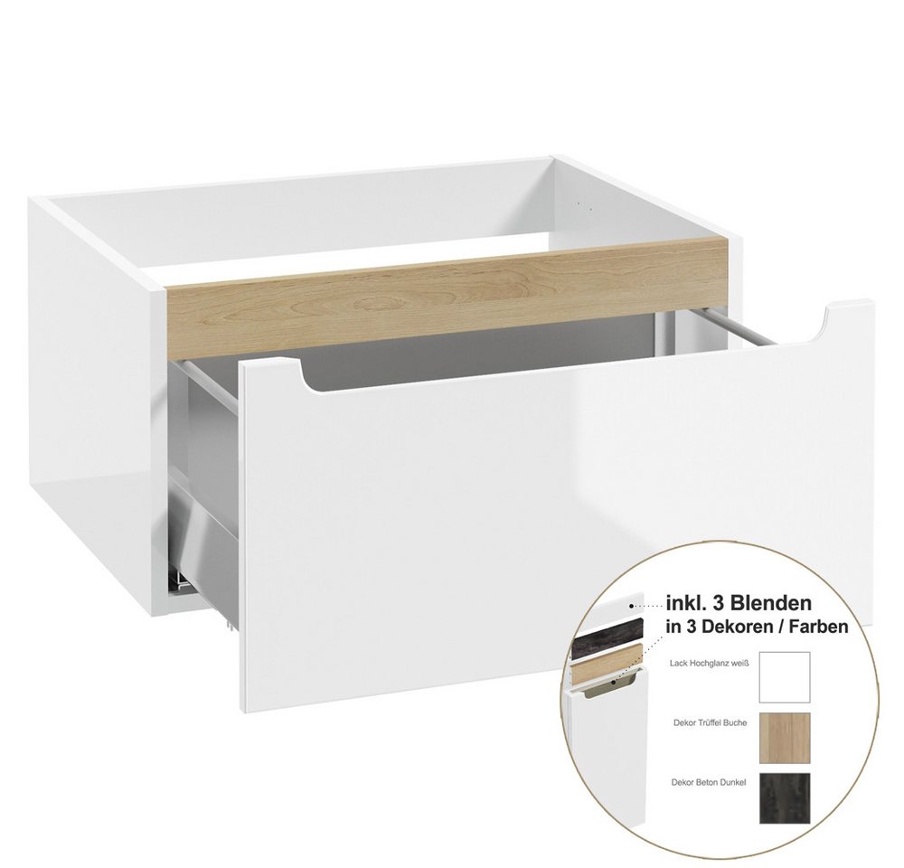 Lomadox Unterschrank SOFIA-107 Badezimmer 60cm mit Auszug in Hochglanz weiß lackiert, : 60/30/45 cm Lomadox Unterschrank SOFIA-107 Badezimmer 60cm mit Auszug in Hochglanz weiß lackiert, : 60/30/45 cm von Lomadox