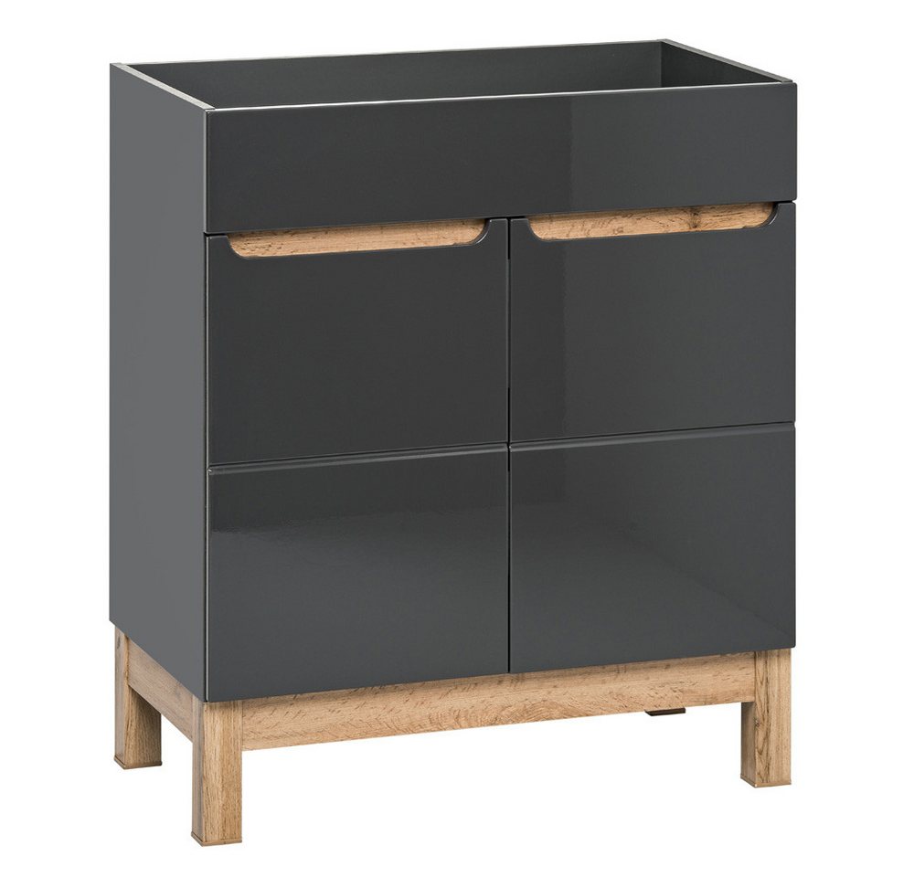 Lomadox Waschbeckenschrank SOLNA-56 grau 60x85x45cm von Lomadox