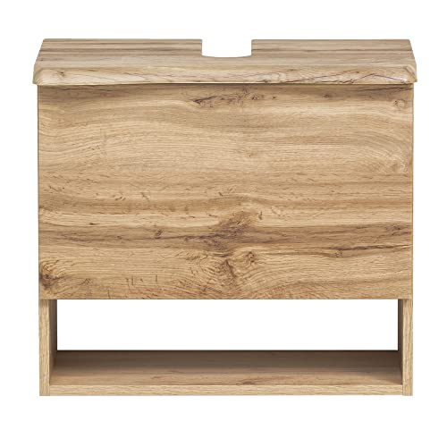 Lomadox Waschbeckenunterschrank mit Abdeckplatte in Baumkantenoptik in Wotan Eiche Nb., B/H/T: ca. 61/54/40 cm von Lomadox