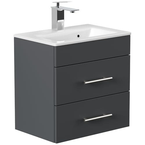 Lomadox Waschtisch 50 cm grau mit Keramik Waschbecken, schmale Ausführung, Badezimmer Gästebad Bad Einzelwaschtisch Waschbeckenschrank platzsparend Schubladen Grafit Anthrazit Lomadox Waschtisch 50 cm grau mit Keramik Waschbecken, schmale Ausführung, Badezimmer Gästebad Bad Einzelwaschtisch Waschbeckenschrank platzsparend Schubladen Grafit Anthrazit von Lomadox
