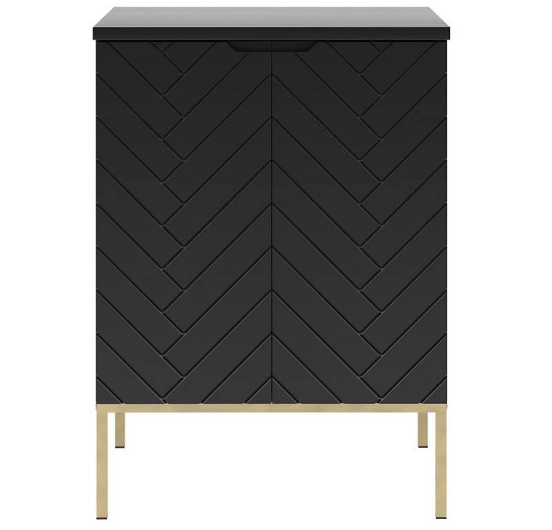 Lomadox Waschtisch ANGERA-140, Waschbeckenunterschrank 60 cm breit modern in schwarz von Lomadox