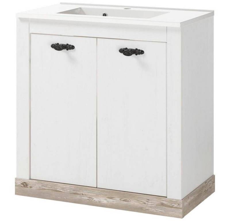 Lomadox Waschtisch FERNA-61, Pinie weiß Nb. mit Absetzung in Pinie dunkel Nb. 81/85/46 cm Lomadox Waschtisch FERNA-61, Pinie weiß Nb. mit Absetzung in Pinie dunkel Nb. 81/85/46 cm von Lomadox