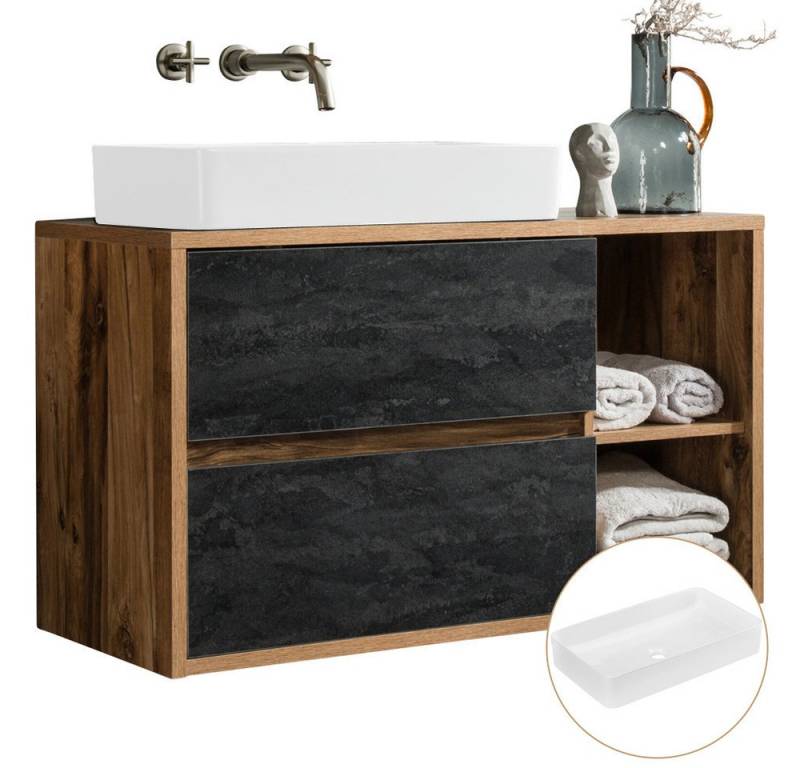 Lomadox Waschbeckenschrank HARLOW-56 Eiche mit Beton Dunkel Nb. 100/71/46 cm Lomadox Waschbeckenschrank HARLOW-56 Eiche mit Beton Dunkel Nb. 100/71/46 cm von Lomadox