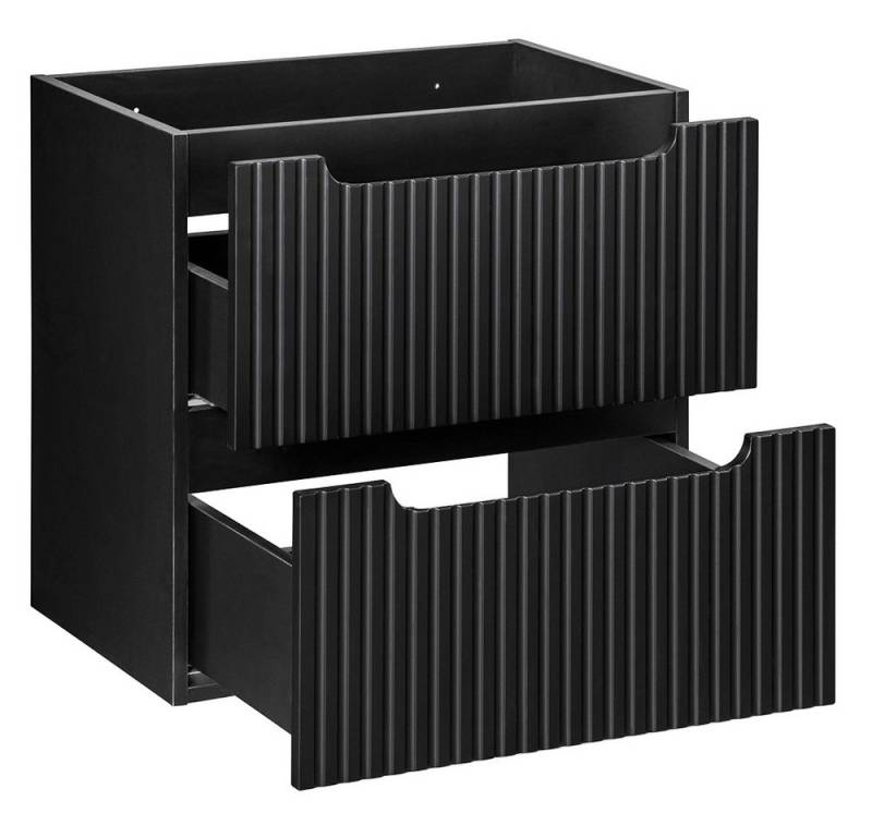 Lomadox Waschbeckenschrank NEWPORT-56-BLACK 60cm Badmöbel 2 Auszüge schwarz gerillte Front grifflos Lomadox Waschbeckenschrank NEWPORT-56-BLACK 60cm Badmöbel 2 Auszüge schwarz gerillte Front grifflos von Lomadox