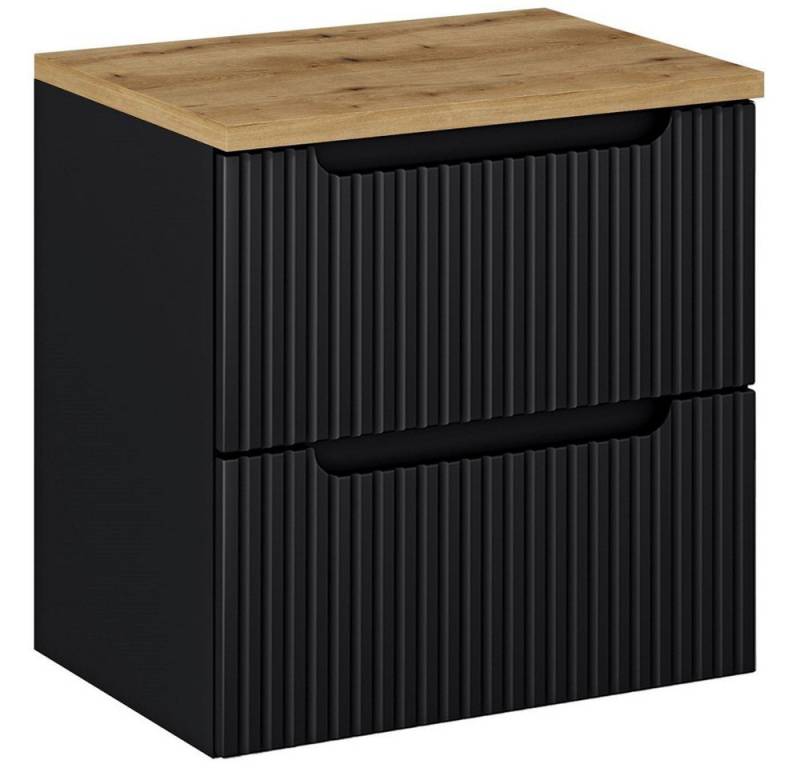 Lomadox Waschbeckenschrank NEWPORT-56-BLACK 60 cm Waschtisch-Unterschrank 40 cm tief schwarz Eiche 2 Auszüge Lomadox Waschbeckenschrank NEWPORT-56-BLACK 60 cm Waschtisch-Unterschrank 40 cm tief schwarz Eiche 2 Auszüge von Lomadox