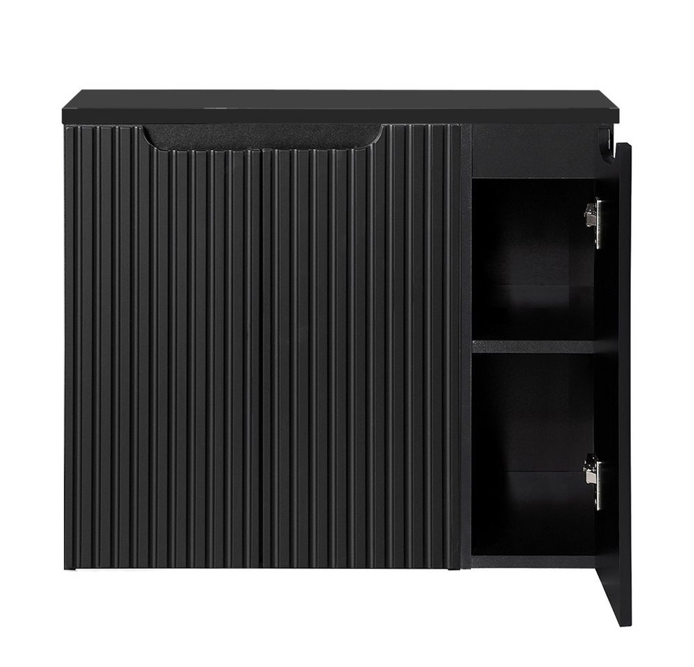Lomadox Waschbeckenschrank NEWPORT-56-BLACK 80 cm Waschtisch-Unterschrank schwarz 40 cm tief Badschrank 3 Türen Lomadox Waschbeckenschrank NEWPORT-56-BLACK 80 cm Waschtisch-Unterschrank schwarz 40 cm tief Badschrank 3 Türen von Lomadox